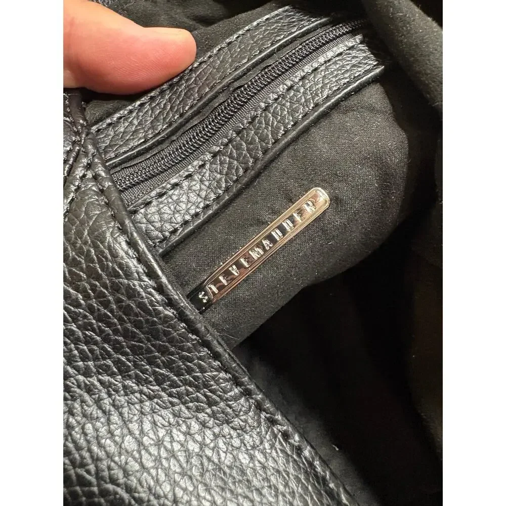 Steve Madden BCarey Hobo Bag Black Multi Faux Suede Patchwork